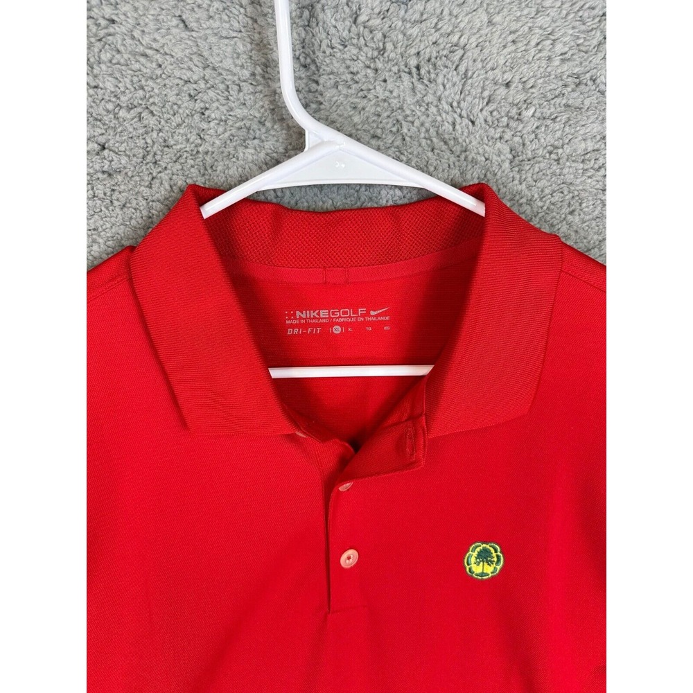 Nike Golf Shirt Adult Size Extra Large Dri-Fit Red Polo Athletic Rugby Mens